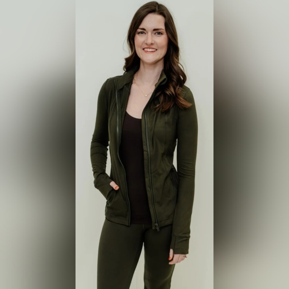 Rae Mode Athletic Jacket Dark Olive Green Full Zip 3XL Butter Soft Athleisure